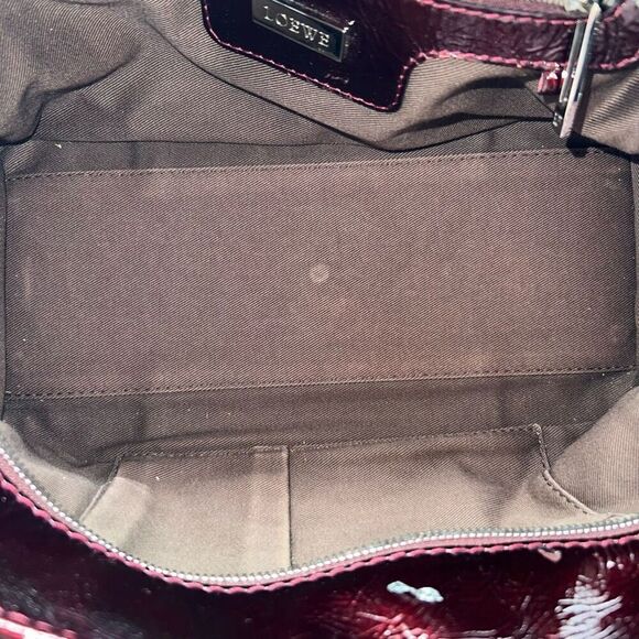LOEWE Amazona 28 Burgundy Patent Leather Handbag (minor callouts in pics) - Picture 15 of 16